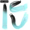 Pelucas Trenzadas de Colores Estilo Europeo y Americano, Coletas de Color Degradado, Trenzas de Espiga de Celebridades de Internet, Trenzas de Boxeadora de Tres Hebras para Discoteca