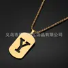 Collar de Acero Inoxidable Dorado con 26 Letras para Hombre, Cadena de Perlas de 60 cm, Color Duradero, Joyería al por Mayor, Collar de Acero de Titanio