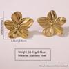 Pendientes de Hojas de Acero Inoxidable Chapados en Oro Estilo INS Moda Pendientes Distintivos de Hojas de Acero Inoxidable Pendientes Europeos y Americanos
