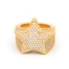 Hiphop Hip-Hop Novo Anel de Estrela de Cinco Pontas Exagerado e Elegante Anel de Estrela Masculino Fashion e Criativo Pulseiras Cheias de Diamantes