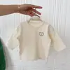 Camiseta Base para Bebê, Estilo Primavera e Outono, Top de Veludo Alemão, Roupa Íntima Ajustada para Bebê, Roupa de Dormir com Manga Longa e Desenhos para Bebês para Usar em Camadas