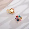 Accesorios decorativos DIY de punto floral para mujer con incrustaciones de diamantes, gemelos desmontables de aleación de zinc