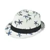 Sombrero de Sol de Verano para Hombre con Estampado de Palmera, Sombrero de Sol de Playa con Ala Pequeña, Sombrero de Papel Jazz, Sombrero de Sol