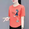 Excedente de Comercio Exterior Transfronterizo, Marca Grande, Etiqueta Cortada, Camisetas de Manga Corta para Adultos Mayores, Blusas Casuales Talla Grande Estilo Mamá