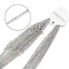 Cadena para Clavícula de Acero Inoxidable Chapado en Oro al Vacío en Horno de 18K Cadena Redonda de Serpiente para Mujer 40+5 Cadena Plana de Cruz de Acero de Titanio