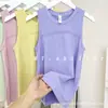 Verão~Estilo Americano Quente~Roupa Externa Corrida Respirável Blusa Esportiva Colete Feminino Aparência Emagrecedora Sem Mangas Top de Yoga