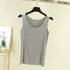 Camisola Modal Sin Costuras Primavera y Verano Camiseta Base Fina para Mujer con Cuello Redondo Top sin Mangas para Combinar con Todo