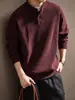 Sudadera pullover de punto gofre de alta gama con cuello Henley, peso pesado para hombre, colección otoño/invierno 2026, estilo holgado y casual