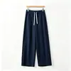 Pantalones de Verano Nuevos de Algodón y Lino Deer & an Di para Mujer, Pantalones Casuales de Lino de Cintura Alta Adelgazantes, Pantalones Rectos Finos al por Mayor