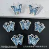 Mariposa Hueca con Diamante Incrustado de Cuatro Agujeros Zircón DIY Pulsera de Cuentas Hecha a Mano Collar Cuentas Espaciadoras Accesorio Mariposa Irregular
