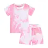 Nuevo Conjunto de Camiseta Tie-Dye y Shorts de Moda Amazon 2026 para Niños y Niñas, Conjunto de Dos Piezas de Manga Corta de Verano para Niños Pequeños