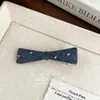 Grampo de Cabelo Jeans com Bolinhas Laço Grampo Bico de Pato Clip BB Clip para Franja Moda Versátil Acessórios de Cabelo Headwear Feminino Atacado