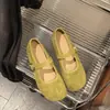 Zapatos de mujer nuevos estilo coreano retro francés de corte bajo con aumento de altura incorporado, zapatos Mary Jane para mujer, tela para primavera y otoño 2026