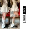 2026 Nueva Falda Corta Estilo Chica Dulce, Lunares Blancos Florales Cintura Alta Elástica Adelgazante Anti-Exposición Falda de Línea A