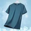 Camiseta de Seda de Hielo para Hombre y Mujer, Estilo Pareja, Camiseta de Cuello Redondo y Manga Corta, Camiseta de Verano Delgada de Secado Rápido, Top de Malla Transpirable y Elástico