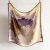 Pañuelo Cuadrado Grande Estilo Peonía con Tacto de Algodón y Lino, Chal Versátil de Terciopelo Espigado Falso Seda, Pañuelo para la Cabeza y Bufanda Estampados