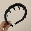 Diadema Retro Maillard de Terciopelo Rojo con Dientes Ondulados para Lavado de Cara y Presión del Cabello Accesorios para el Cabello de Alta Gama Nuevo Estilo para Mujer
