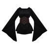 Camisa Larga Medieval Renacentista Europea y Americana Túnica Top Vestido para Actuación Escénica de Halloween Camisa de Pirata Femenina