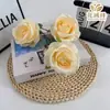 Flores Artificiais de Seda 3 Cabeças Série Rosa Alice Decoração de Casamento Casa Decoração de Corredor Salão de Casamento Atacado Transfronteiriço