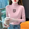2866 # Camiseta de Manga Larga para Mujer Cuello Alto (Toma real) (100% Otro) (Aumentar 2Xl/3Xl)
