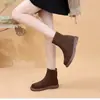 Botas de nieve para mujer de suela plana, nuevo estilo invierno 2026, caña corta, forradas de felpa, cálidas y con acolchado de algodón, suela suave, antideslizantes, botines