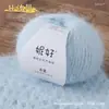 Hilo de Mezcla de Lana de Fibra Larga de Color Sólido con Lentejuelas para Bola de Nieve para Tejer a Mano DIY Bufandas, Gorros, Chales y Hilo Tejido a Mano