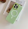 Funda Magnética de Color Caramelo con Textura para iPhone16promax Apple 15 Funda para Teléfono Móvil 14 Funda Suave 13 Color Sólido 11