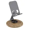 Soporte de teléfono móvil totalmente metálico, soporte de escritorio plegable y giratorio para perezosos, soporte de soporte multifuncional telescópico y ajustable para tableta