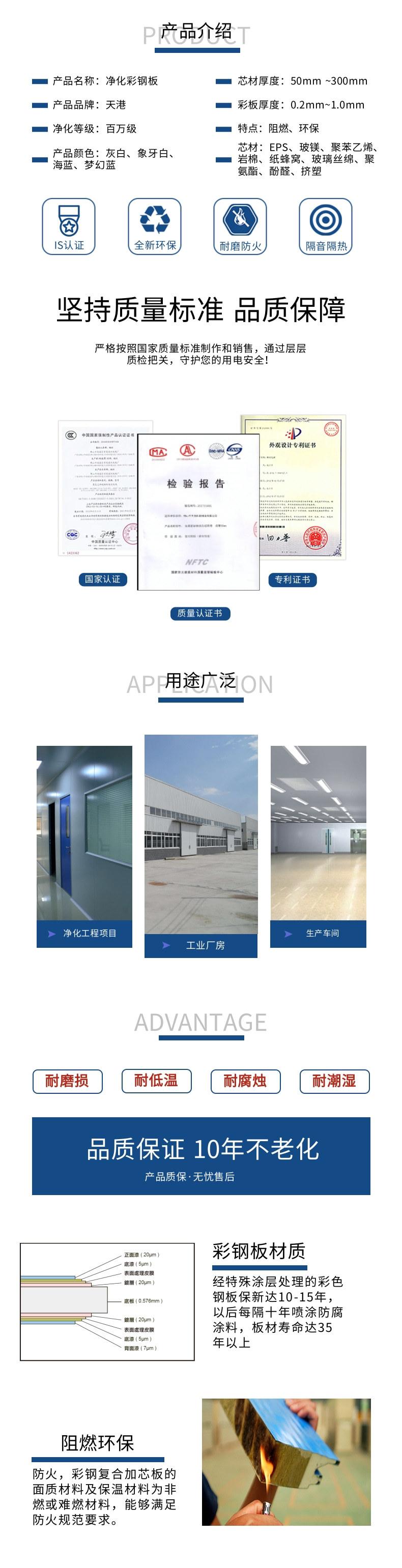 净化彩钢板宝贝详情页@凡科快图