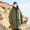 Nueva chaqueta de esquí unisex de algodón de longitud media cálida para otoño e invierno, con capucha, para alta montaña y actividades al aire libre, admite impresión personalizada
