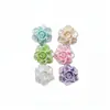 Juego de Seis Piezas de Aretes de Flor de Resina Estilo Fresco, Aretes Dulces Estilo Bosque Transfronterizos, Accesorios para Orejas de Diseño de Nicho Europeos y Americanos