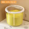 Contenedor Sellado de Gran Capacidad con Tapa abatible de Grado Alimenticio para Almacenamiento de Granos en el Hogar, Cubo de Cocina a Prueba de Insectos y Humedad para Almacenamiento de Granos
