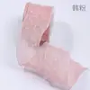3.8cm Textura de Gasa Arrugada Burbuja Flor de Lazo Hecha a Mano DIY Accesorios Decorativos para Bordes de Embalaje