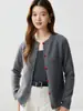 Suéter de cachemira con cuello redondo para mujer, estilo coreano simple, mangas largas raglán, capa base de punto, con diseño de botón en forma de corazón