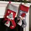 Pingüino de Navidad Media de Navidad Gris Pingüino de Navidad 3D Media de Gran Tamaño Decoración para Árbol de Navidad Media Bolsa de Regalo Adorno