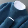Suéter 100% Lana Pura para Hombre Otoño Invierno Cuello Semi Alto Engrosado Suave y Holgado Jersey Camisa Base Tejida Suéter de Cachemira