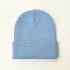 Gorro Básico Preto de Tricô para Homens e Mulheres, Gorro de Lã Colorido Fluorescente de Inverno, Gorro de Tricô Liso em Acrílico, em Estoque