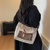 Bolsa Tote de Lona para o Trabalho Feminina Grande Capacidade 2025 Nova Casual Outono e Inverno Mais Fácil de Combinar Bolsa de Ombro Bolsa de Aula para Estudante Universitário