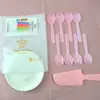 Pastel de cumpleaños cuchillo tenedor plato vela plato de cena plato juego de vajilla plato de papel desechable combinación de cuchillo y tenedor de plástico estampado floral