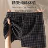 Pantalones Arlo de algodón para hombre, ropa interior masculina de talla grande, con tapeta abierta, holgados, cortos, de algodón peinado a cuadros, para primavera y verano.