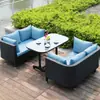 Sofá de Rattan para Lazer ao Ar Livre Cadeira de Rattan para Terraço de Jardim Sofá Duplo para Pátio Varanda Sofá de Rattan Imitação de Rattan Villa