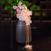Atmósfera Super de Hada, Pasador de Flor Rosa Puro y Deseable, Accesorio para el Cabello con Borla de Flor Fresca para Permanente, Nuevo Adorno para el Cabello Elegante Estilo Chino Hanfu