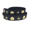 Banda elástica de borde de 1.5cm dorada/plateada con conchas y estrellas de mar, estilo marino, pulsera con nudo elástico, diadema, para manualidades