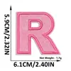 Parches de Tela Bordados con Lentejuelas Rojo Rosa, Letras y Números en Inglés, con Adhesivo Termofusible para Decoración de Ropa y Accesorios de Bolsos