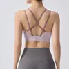 Sujetador deportivo para mujer a prueba de impactos push-up para correr fitness yoga tank top con diseño de espalda cruzada y doble tirante