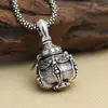 Al por mayor S925 plata de ley personalidad retro plata tailandesa collar para hombre y mujer colgante Caja Gabu colgante de horno alquímico se puede abrir