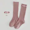 Calcetines para Niños para Otoño e Invierno, Calcetines de Media Pantorrilla con Lazo Estilo Coreano para Niñas, Calcetines Gruesos de Algodón a Rayas Estilo Escolar de Doble Aguja, Modernos