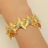 Pulseiras Largas Europeias e Americanas de Aço Inoxidável de Alta Resistência com Espiral Ondulado, Estrela do Mar, Esmalte Azul e Designs de Concha em Vários Estilos para uma Vibe Praiana