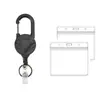Mosquetón Retráctil Anti-Pérdida Resistente para Insignia Negro Hebilla de Fácil Extracción Anillo para Llaves de Metal de Fácil Extracción Venta al por Mayor