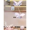 Decoración de Ambiente para Habitación de Boda Morada, Nueva Decoración de Cortinas para Sala de Estar y Dormitorio de Casa de Boda con Palabras Felices, Guirnalda Larga de Mariposas para Boda